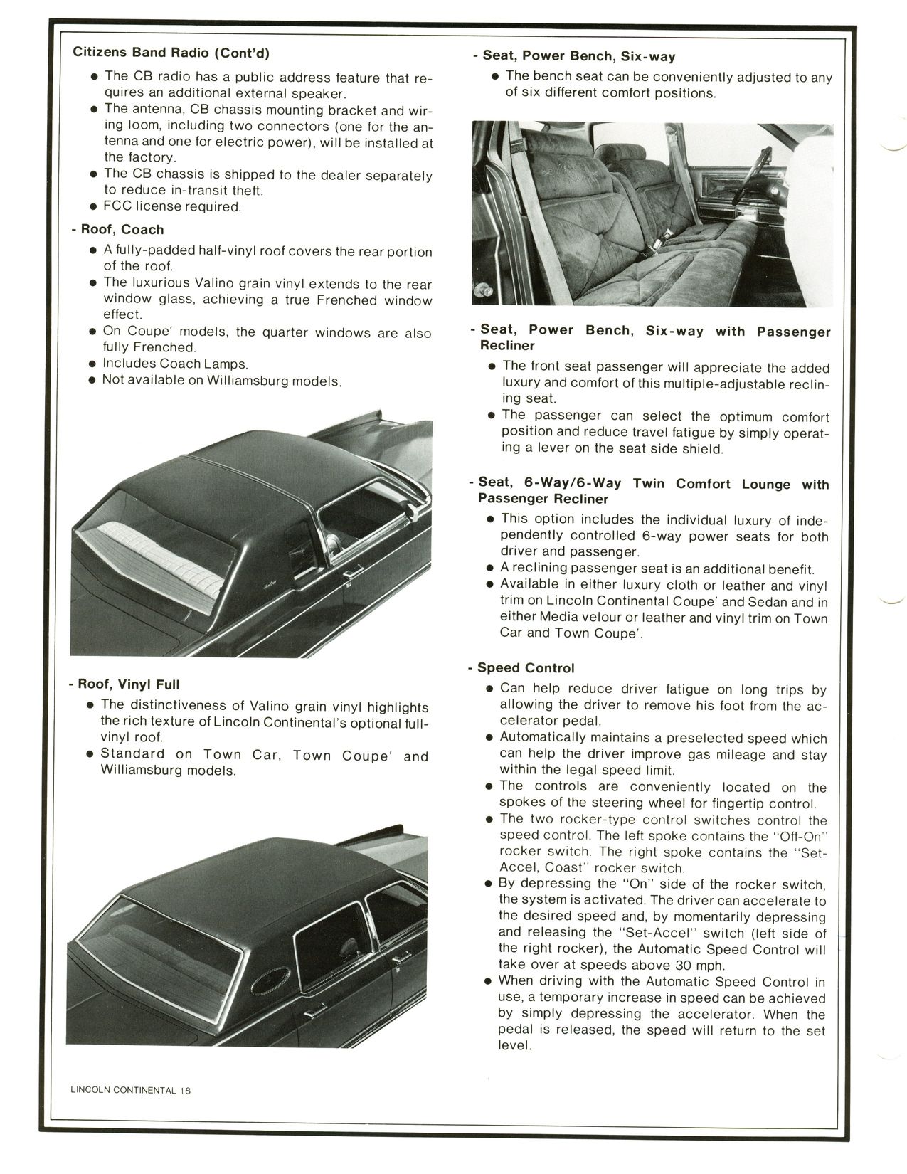 1977 Lincoln Continental Mark V Product Facts Book Page 37